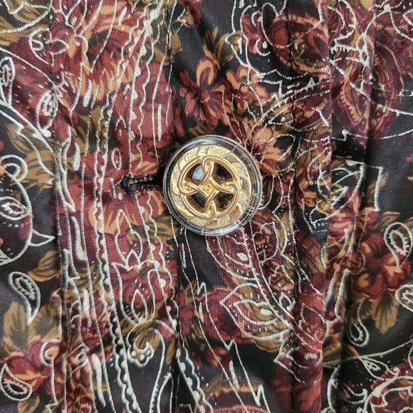 Vintage Pacific I.D. Floral Puffer Button Front Blazer Jacket OS - Picture 4 of 7